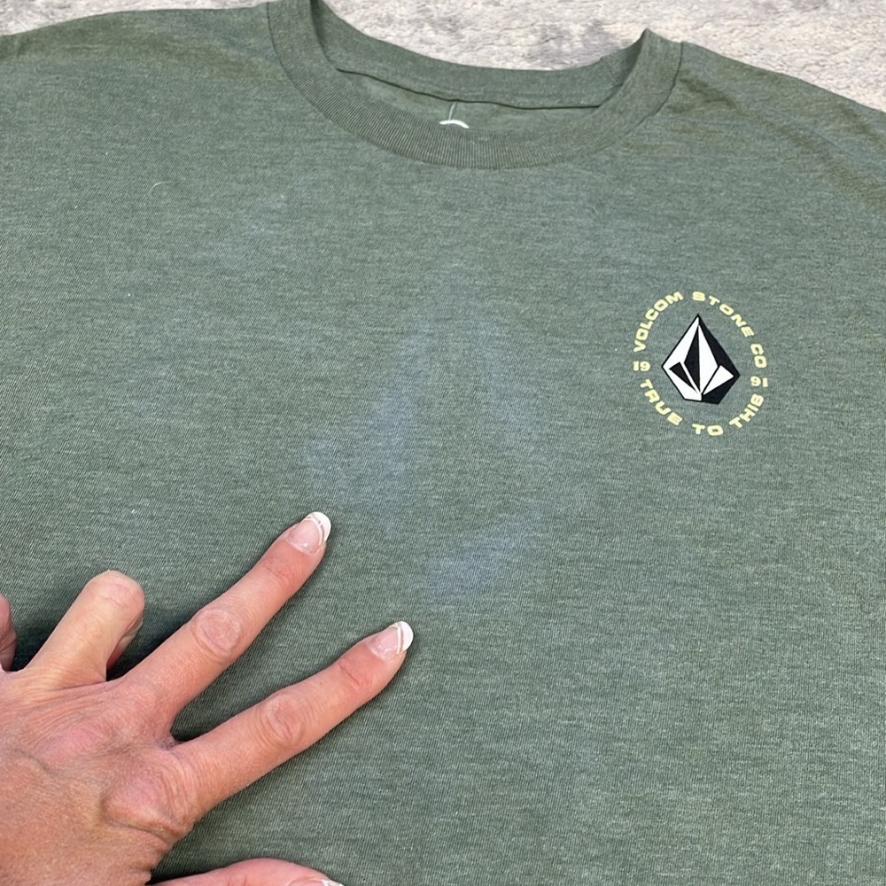 Volcom True To This Graphic Tee T Shirt Short Sleeve Green Skater Sz L - Picture 7 of 9